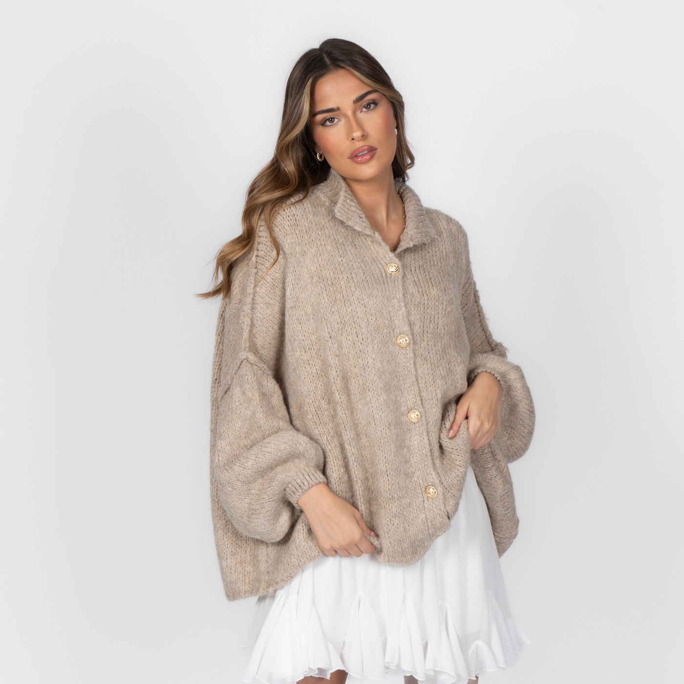 Elena | Oversize Adīta Kardigāns