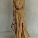 Suzanne | Maksikleid ar reveru apkakli