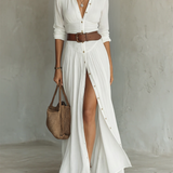Suzanne | Maksikleid ar reveru apkakli