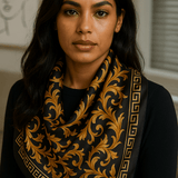Galina Musta Foulard (100 % Zīds - 88 cm)