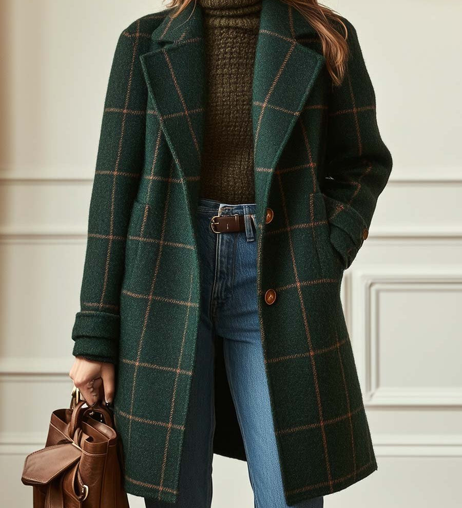 Florencia™ | Retro pārveidots raibs tweed mētelis